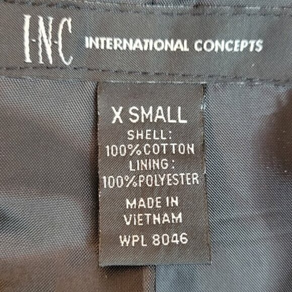 INC Ki Black Double Breasted Belted Trench Coat Jacket Women's Size XS - Picture 13 of 14